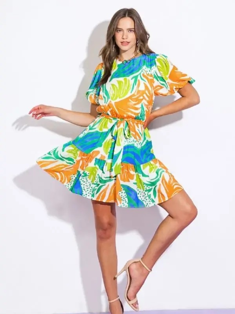 Flying Tomato Multicolor Tropical Mini Dress